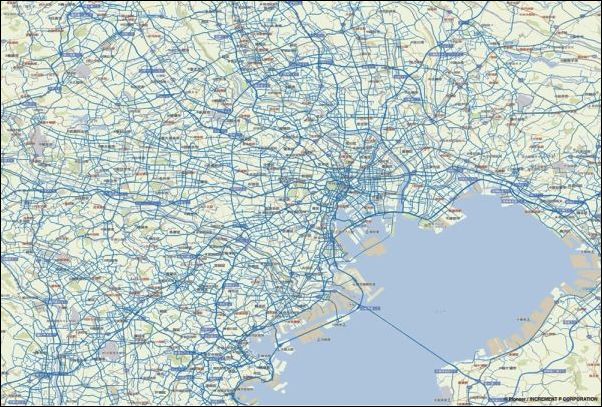 「通行実績データ」東京近辺サンプル画像